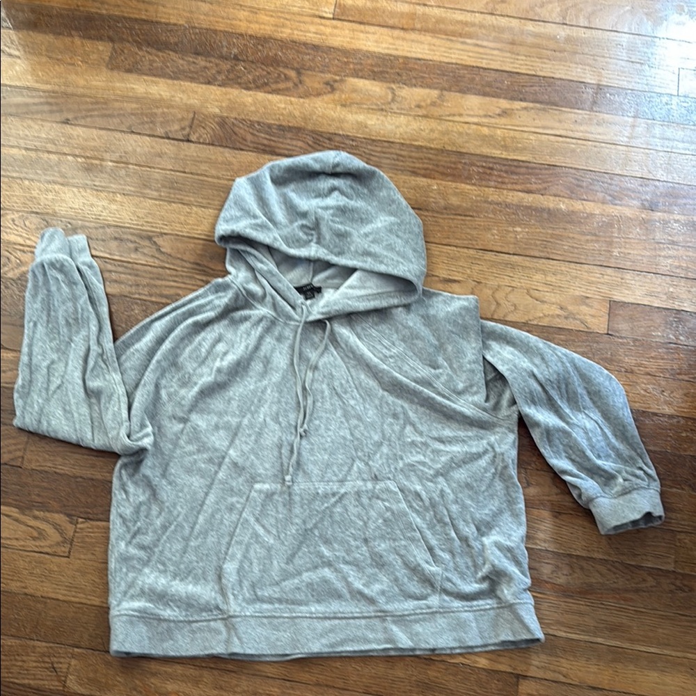 Gray Women’s Velour Hoodie Sweatshirt